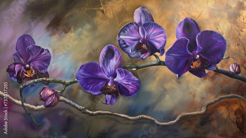 Purple orchids. Generative AI