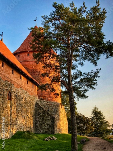 Castle tower during the sunset in Lithuania © Ligita