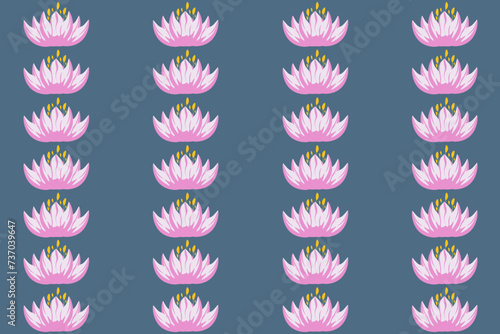 Lotus seamless pattern. Sacred plant of India. Summer Flower background. Water lily. Vector illustration can used wallpaper fabric t-shirt print. EPS 10