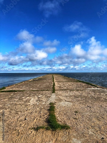 Concrete path in the sea © Ligita