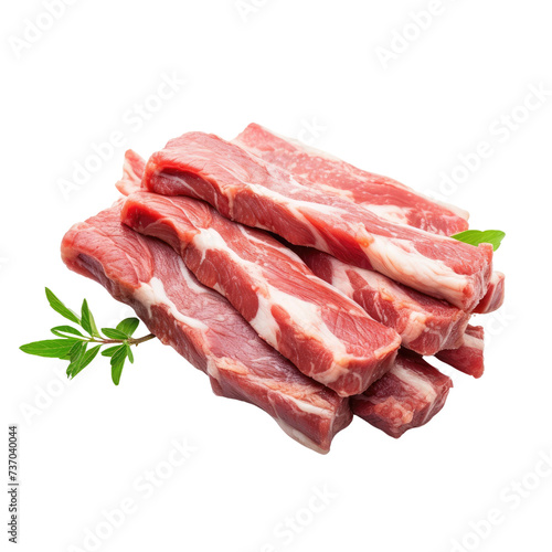 Raw ribs on transparent background