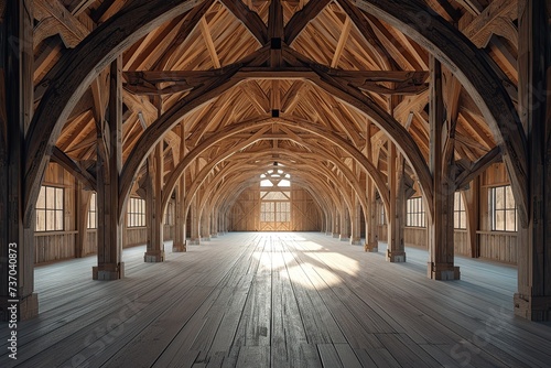 wooden hall and center architecture