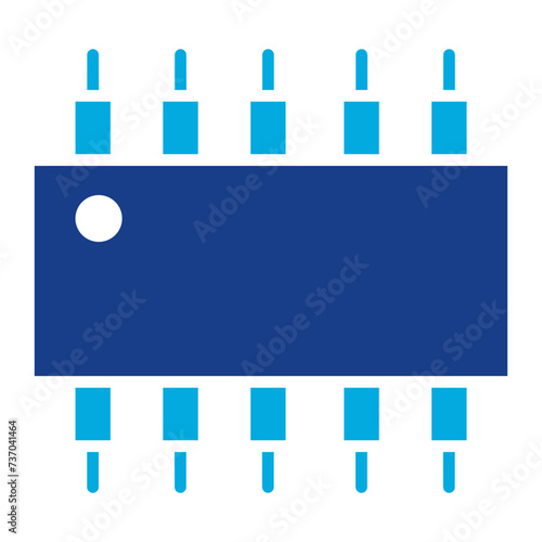 Integrated Circuit icon vector image. Can be used for Electric Circuits.