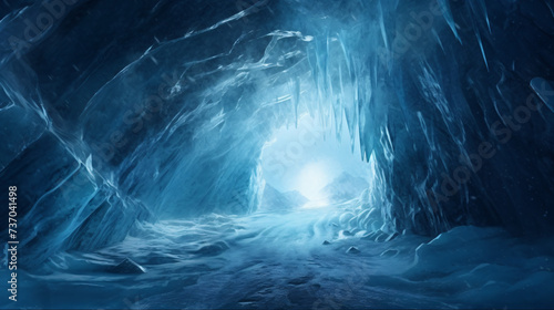 background ice tunnel cave