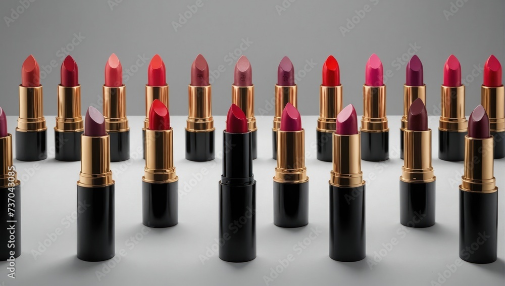 Obraz premium a large number of lipsticks, cosmetics background