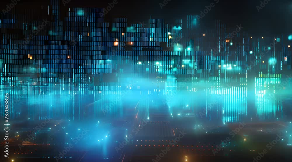 Digital Cyberspace with Particles and Digital Data Network Connections. High Speed Connection and Data Analysis Technology Digital Background Concept. Digital Cyberspace with Particles and Digital Data Network Connections. High Speed Connection and Data Analysis Technology Digital Background Concept.