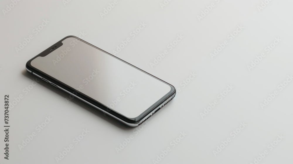 smartphone with a minimal white background, 3D mockup, smartphone-related content or promotions smartphone with a minimal white background, 3D mockup, smartphone-related content or promotions