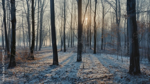 Winter forest. Generative AI
