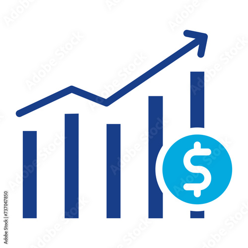 Revenue Growth icon vector image. Can be used for Business Analytics.