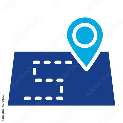 On The Map icon vector image. Can be used for Contact Us.