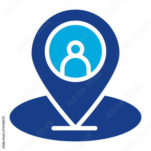 Our Location icon vector image. Can be used for Contact Us.