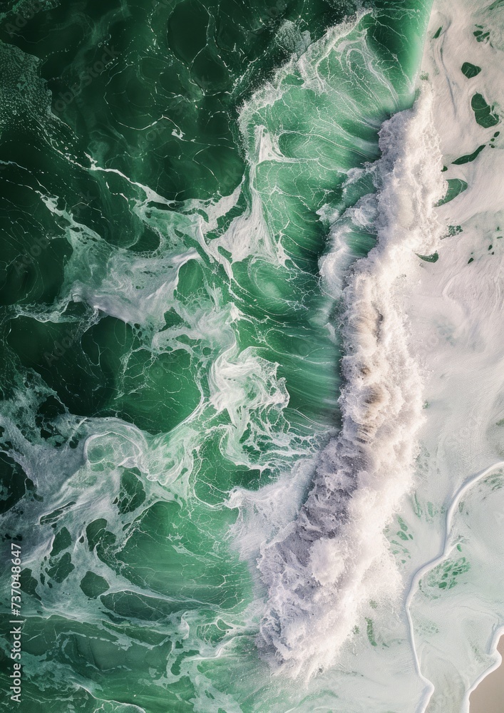 Naklejka premium surrealism, aerial view, coastline, conceptual art, photography, magical, minimalism