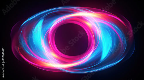 Radiant Glow: An Abstract Neon Circle in Motion, a Colorful and Illuminated Design with a Futuristic Twist