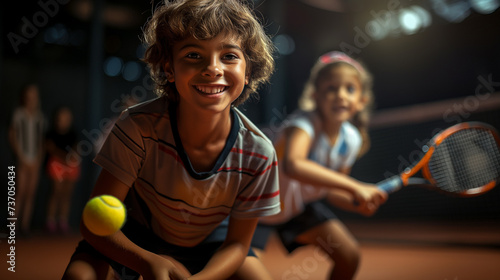 Kids Playing Tennis photo