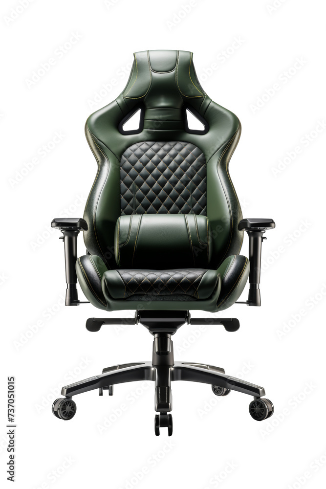 Leather computer gaming chair on transparent background, PNG File Leather computer gaming chair on transparent background, PNG File