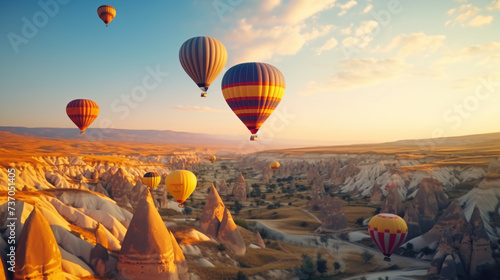 Colorful hot air balloons © Black