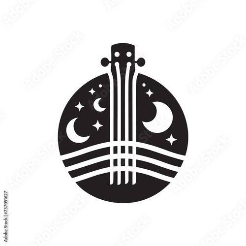 Guitar Logo Icon vector can be editable and resize