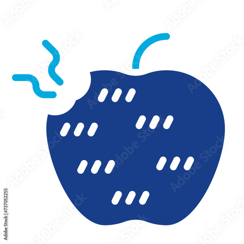 Rotten Apple icon vector image. Can be used for Corruption.