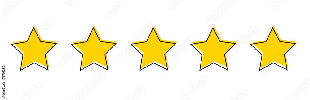 Five stars customer product rating review flat icon. 5 stars Five stars customer product rating review flat icon. 5 stars