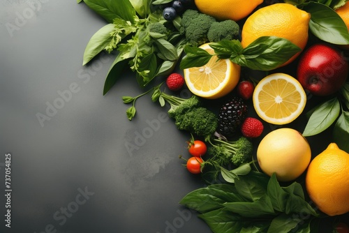 cooking ingredients on the kitchen table fruits or vegetables professional advertising food photography