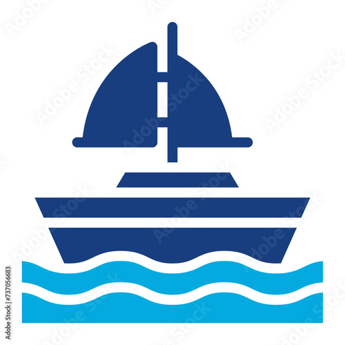 Yatch icon vector image. Can be used for Ocean.