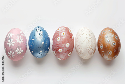  Easter eggs isolated on white background
