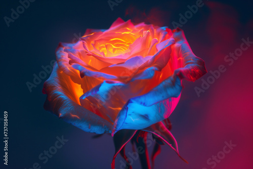 Roses glow and have beautiful colors in a dark theme.