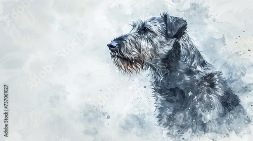 Graceful Elegance: Ethereal Watercolor Portrait of an Irish Wolfhound