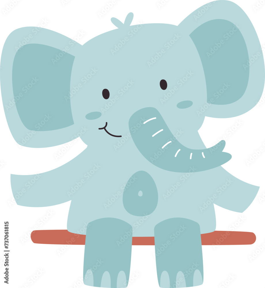 Obraz premium Childish Elephant On Bench