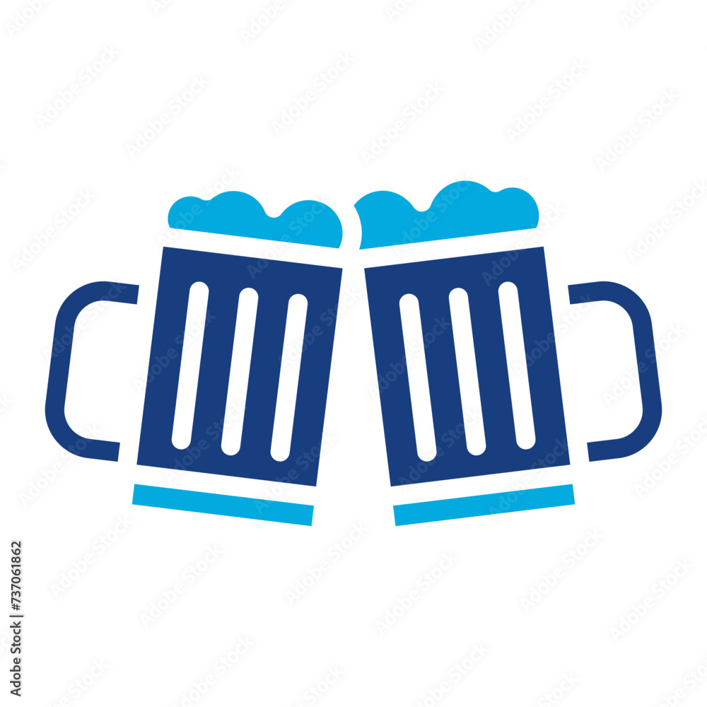 Beers Toasting icon vector image. Can be used for Oktoberfest. Beers Toasting icon vector image. Can be used for Oktoberfest.