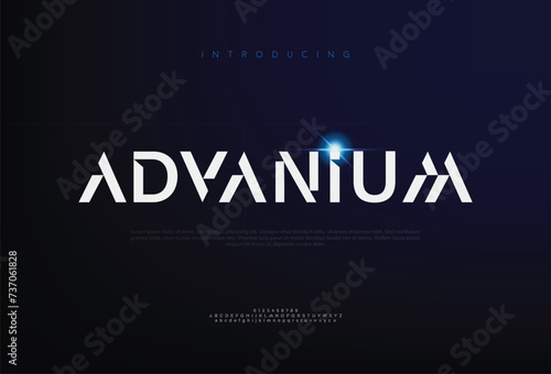 Advanium, abstract modern urban alphabet font sport, technology, fashion, digital fonts logo for brand 
