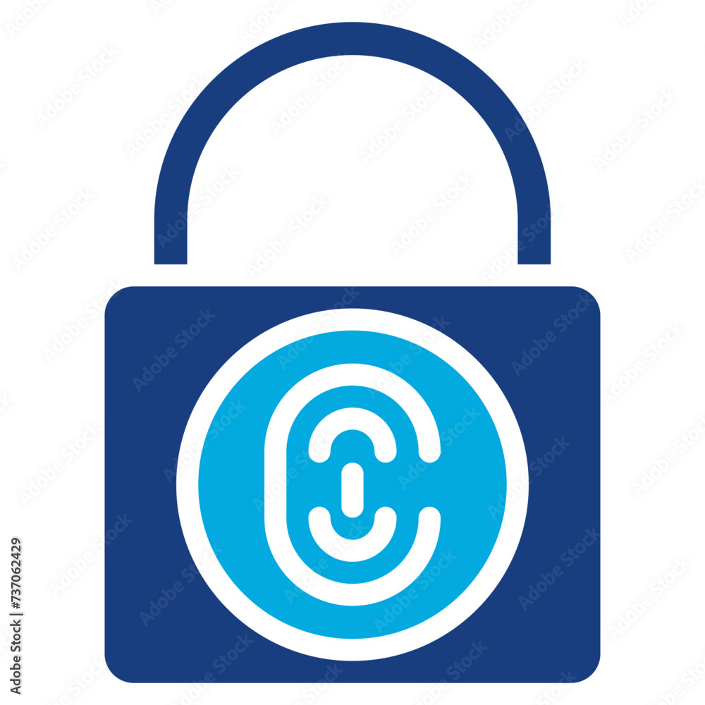 Biometric Padlock icon vector image. Can be used for Biometrics. Biometric Padlock icon vector image. Can be used for Biometrics.