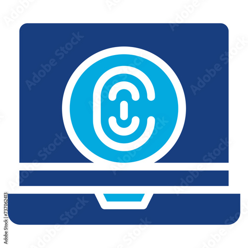 Biometric Laptop icon vector image. Can be used for Biometrics.