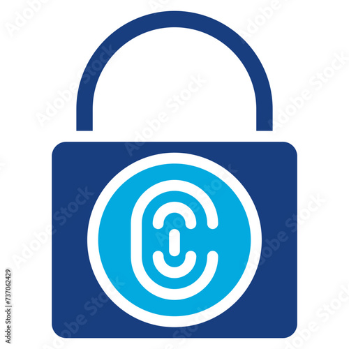 Biometric Padlock icon vector image. Can be used for Biometrics.