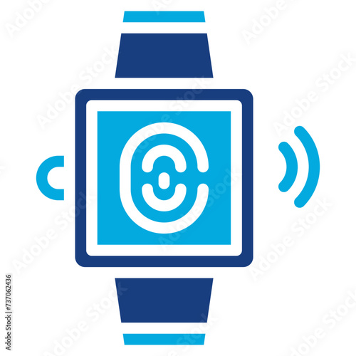 Biometric Smart Watch icon vector image. Can be used for Biometrics.