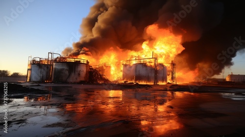 Industrial Chemical on fire