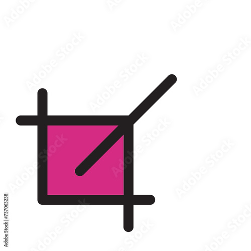 Crop Design Ps Tool Filled Outline Icon