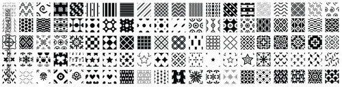 Seamless patterns. Universal different vector seamless patterns (tiling). Endless texture can be used for wallpaper, pattern fills, web page background, Set of monochrome geometric ornaments. photo