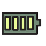 Battery Charge Charging Electricity Energy Full Power Filled Outline Icon
