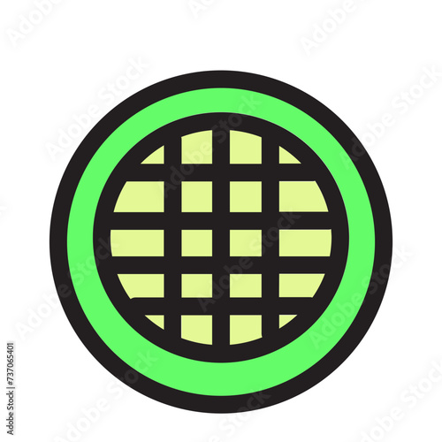 Breakfast Dessert Food Meal Viennese Wafer Waffle Filled Outline Icon
