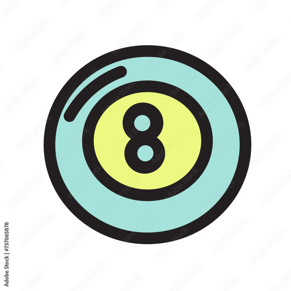 Ball Billiards Cue Eight Magic Pool Filled Outline Icon Ball Billiards Cue Eight Magic Pool Filled Outline Icon