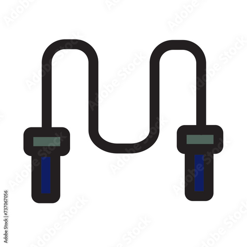 Exercise Jump Rope Skipping Sport Work Out Filled Outline Icon