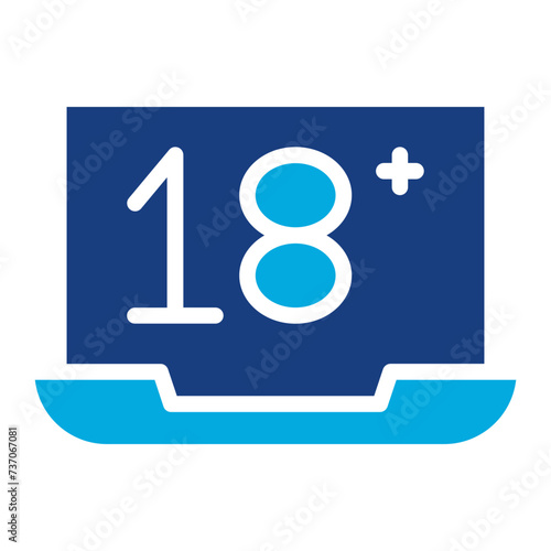 Gambling Age icon vector image. Can be used for Casino.