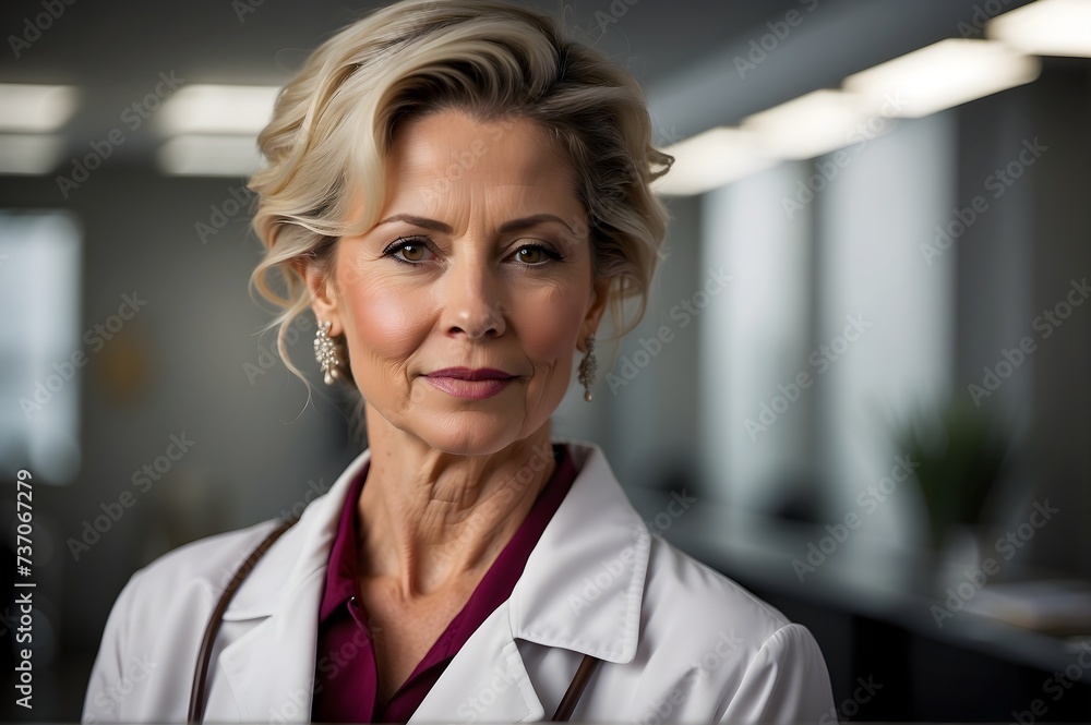 Portrait of a mature white female doctor. Medical Professional Portrait of a mature white female doctor. Medical Professional