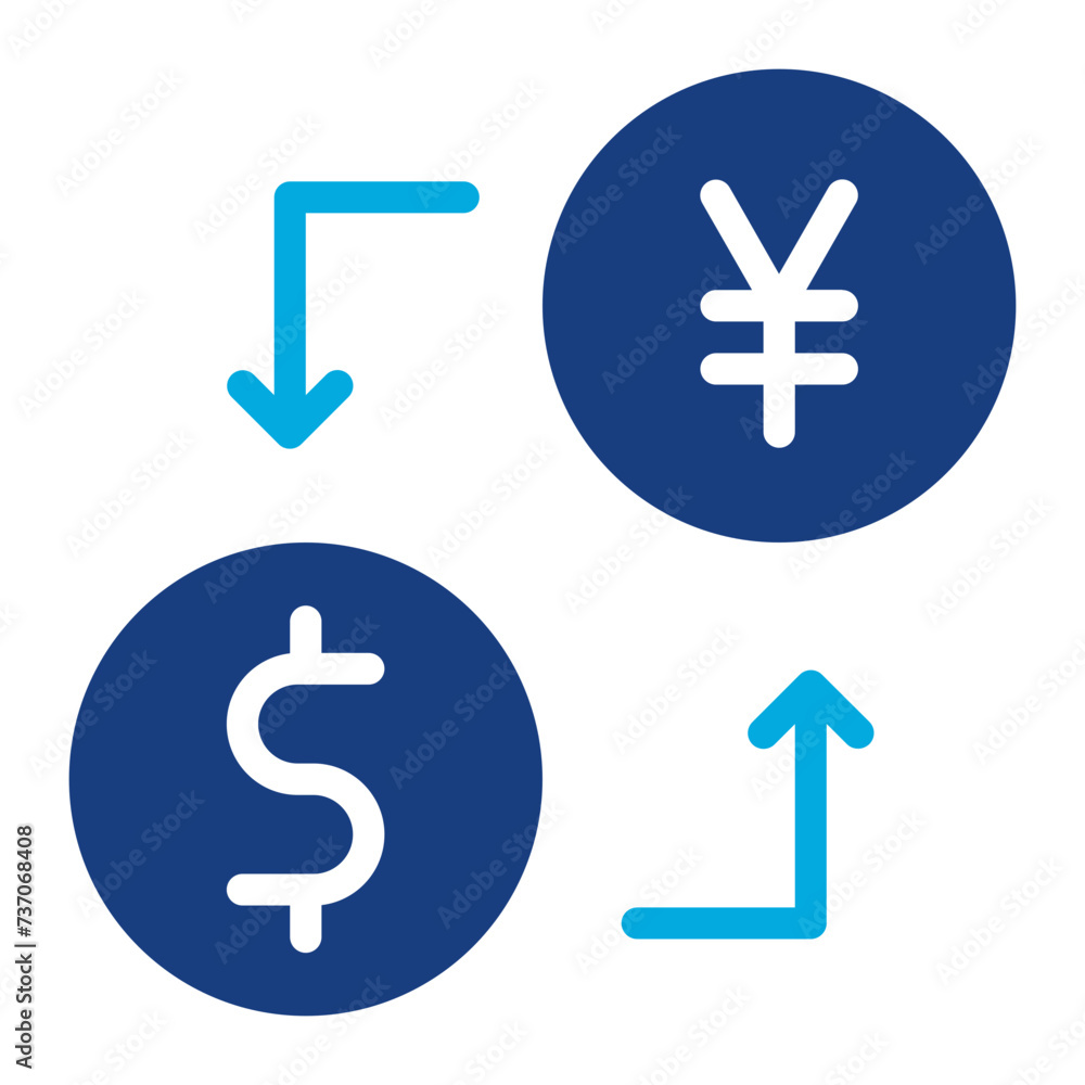 Obraz premium Dollar to Yen Convert icon vector image. Can be used for Trading.