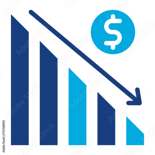 Downfall icon vector image. Can be used for Trading.
