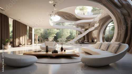 Indoor home architecture inspiration luxury house. © Natia