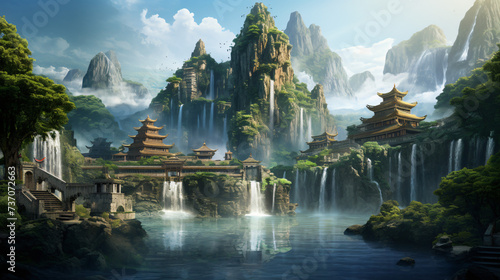 Landscape in an ancient Chinese city