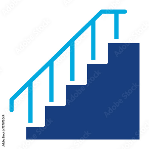 Stairs icon vector image. Can be used for Railway.