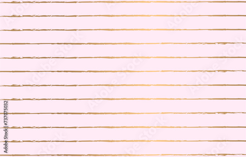 Modern Chic Stripe Background Vector Design. Abstract geometric background design with horizontal gold stripes and pastel stripes.  Pink and gold lines pattern. 